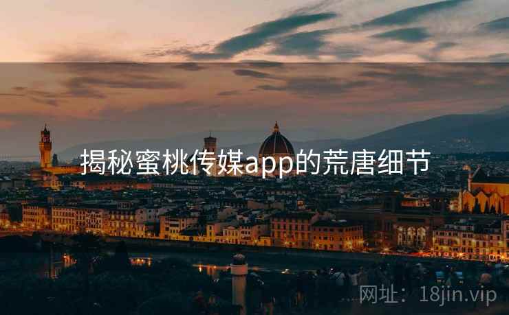 揭秘蜜桃传媒app的荒唐细节