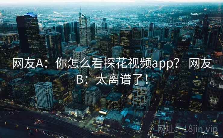 网友A：你怎么看探花视频app？ 网友B：太离谱了！