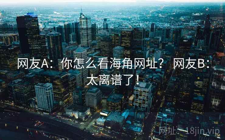 网友A：你怎么看海角网址？ 网友B：太离谱了！